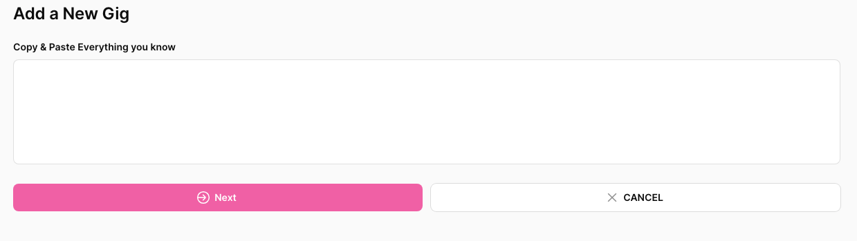 Adding a New Gig to the Pipeline